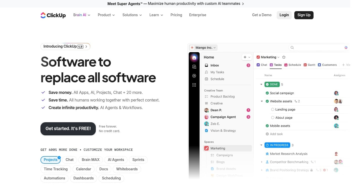 ClickUp product screenshot