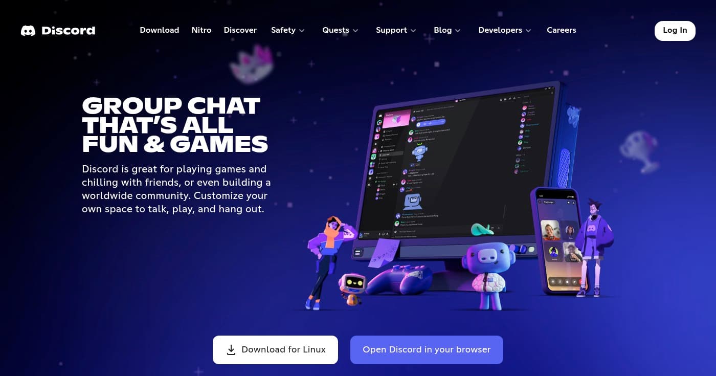 Discord homepage