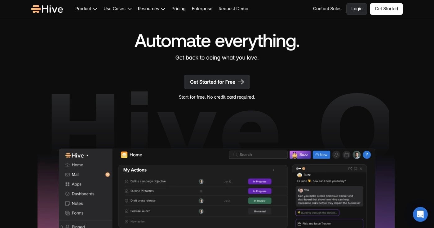 Hive product screenshot