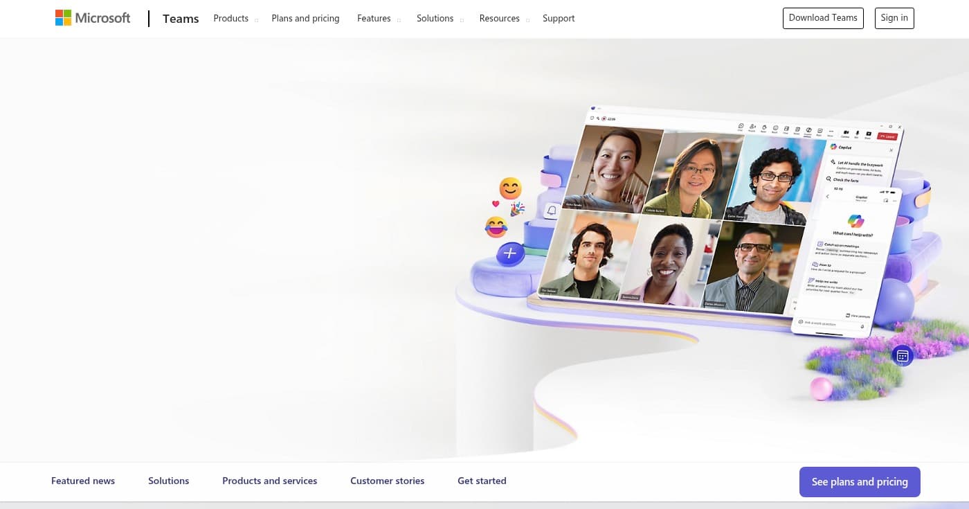 Microsoft Teams homepage