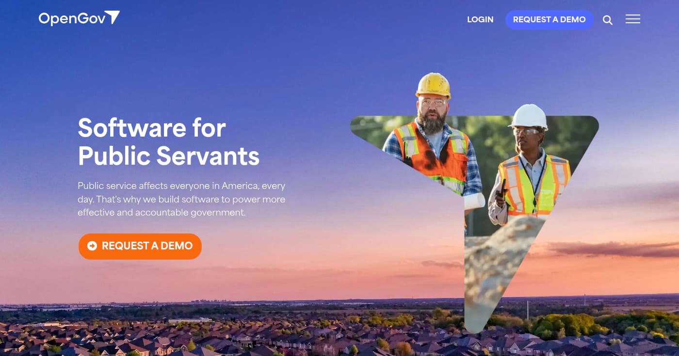 Screenshot of OpenGov homepage