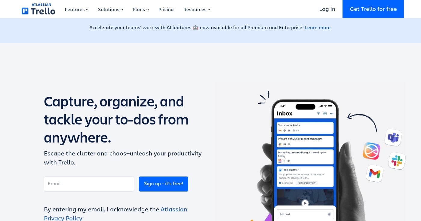 Trello product screenshot